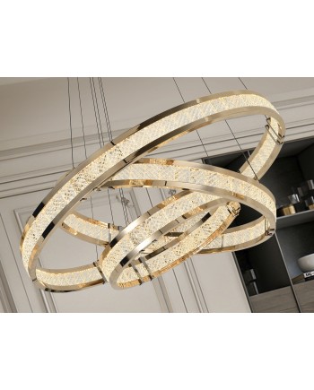 LORIAN- LAMPARA 3 AROS DORADO BRILLO